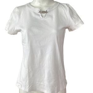 Talbots size medium tee shirt with metal detail.  0724